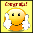 Congrats! Bravo! Well Done!