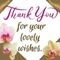 Thank You For Your Warm Wishes.
