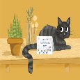 Father’s Day Funny Cat On Table.